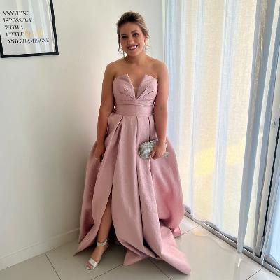 Tina Holly Pink Jacquard Gown Size 10 thumbnail 5