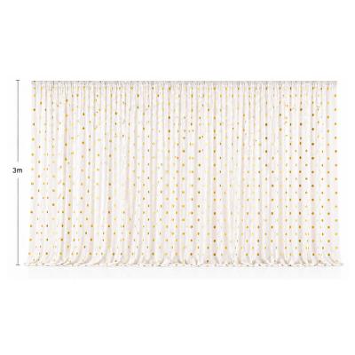 Backdrop - White with Gold Dots Panel 1.5x3 meters (with curtain rod holes) thumbnail 1