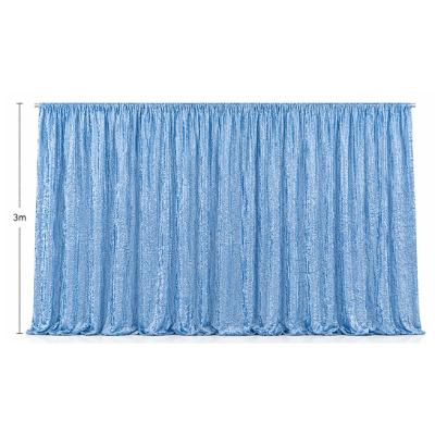 Backdrop - Light Blue 'Crushed' Backdrop Panel 700mm x 3 meters (with curtain rod holes) thumbnail 1