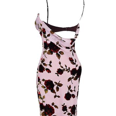 House of CB Azura Pink Devore Midi Dress - Size S thumbnail 5