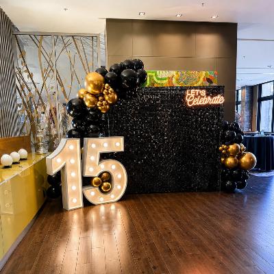 Light Up Numbers, Shimmer Wall, Neon and Balloon Garland thumbnail 2