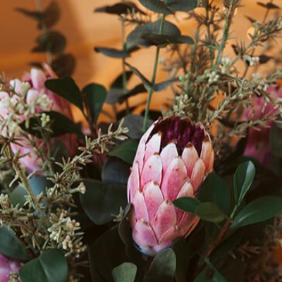 Large Native Flowers in Glass Vases x 4 thumbnail 2
