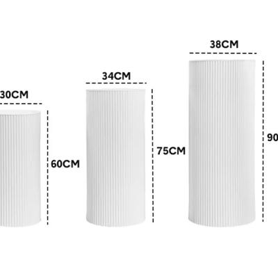 White ripple metal plinths - set of 3 thumbnail 2