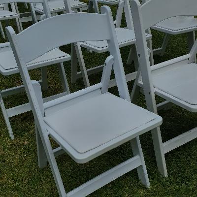 White Americana Folding Chair