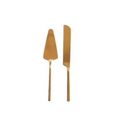 Gold Cake Knife and Server