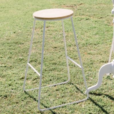 Timber & White Metal Stool thumbnail 2