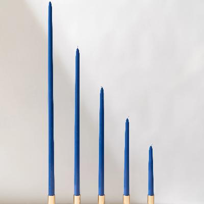 Blue Print Taper Candles thumbnail 1