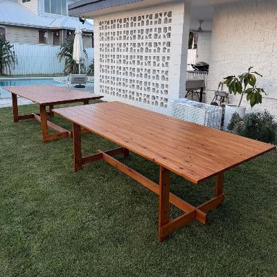 Rustic Wood Trestle Table