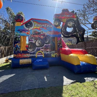 Racing Fun Large Slide Jumping Castle