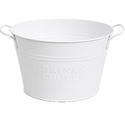 Drinks - White Tub Stainless Steel Ice Bucket 'Drinks Cooler'
