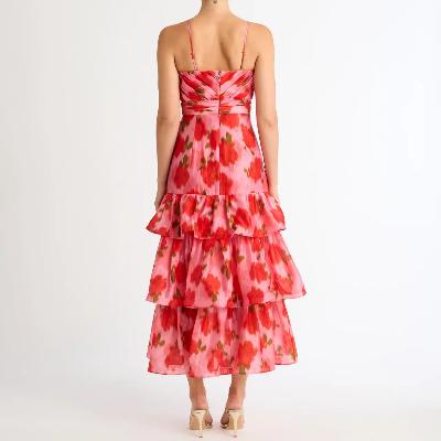 Sheike Love Story Midi Dress - Pink Floral Size 8 thumbnail 3