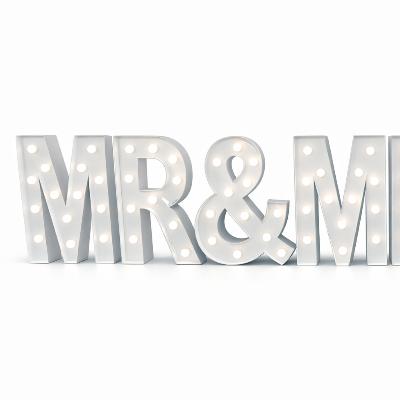 LED 1.2 meter MR & MRS White Light Up Letters thumbnail 1