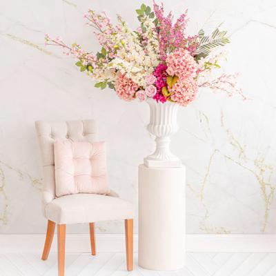 White Textured Flower Urn thumbnail 2