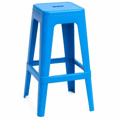 Stool - Tall Polypropylene Replica Tolix Stool in Blue thumbnail 1