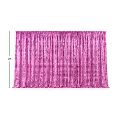Backdrop - Sequin Hot Pink Backdrop Panel 500mm x 3 meters (with curtain rod holes) thumbnail 1