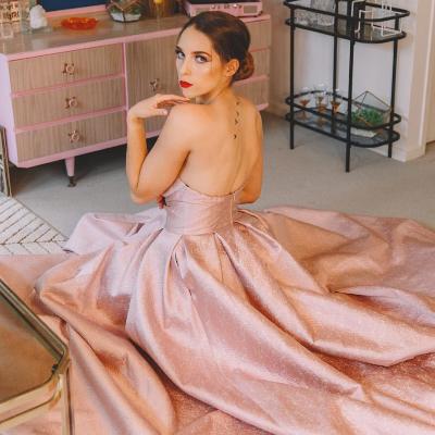 Tina Holly Pink Jacquard Gown Size 10 thumbnail 2