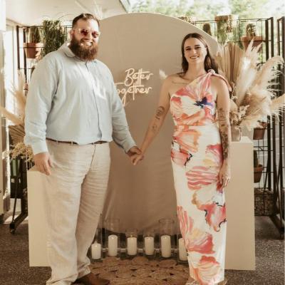 Engagement Backdrop Package with Florals and Signage thumbnail 5