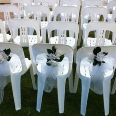 White Stacking Chair thumbnail 2