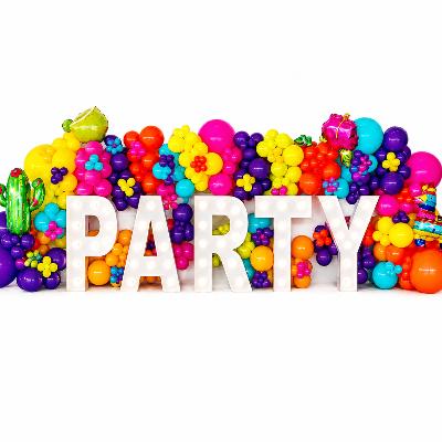 Backdrop - PARTY Set up LED Lights with Balloons