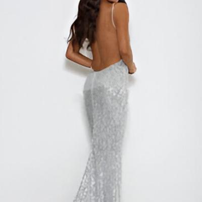 Abbys By Abby Jilah Gown In Silver XS