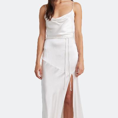 Bec & Bridge Moon Dance Midi Dress Ivory Size 8