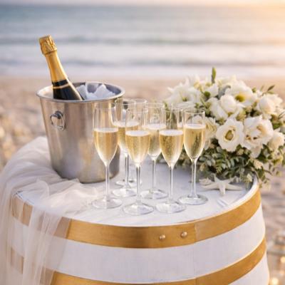 White Barrels with Gold Rings thumbnail 3