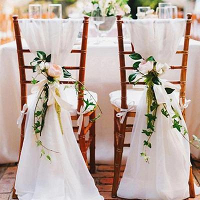 White Chair Draping with Florals