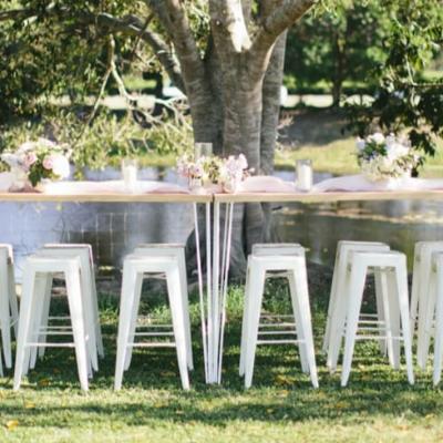 Metal Bar Stool White thumbnail 2