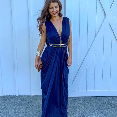 Sheike Grecian dress - Blue, Olive Green, Teal Size 8