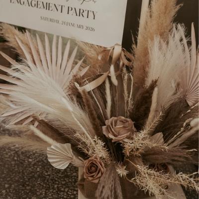 Engagement Backdrop Package with Florals and Signage thumbnail 6