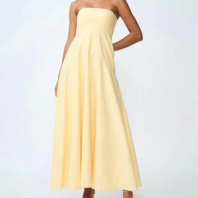 By Johnny Lemon Drop Strapless Dress - Size 12