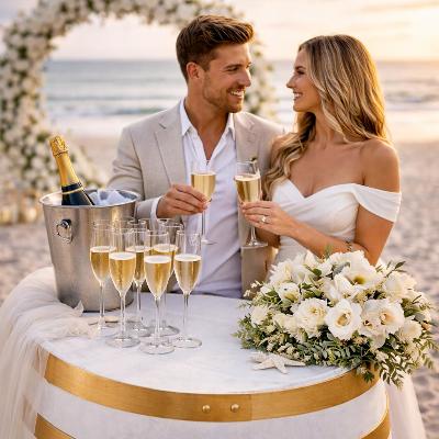 White Barrels with Gold Rings thumbnail 2