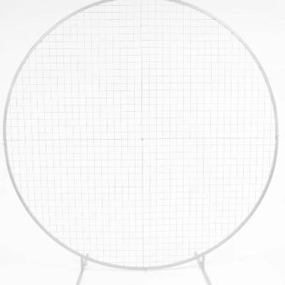 White Circle Mesh Frame
