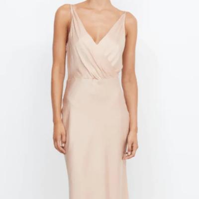 Bec & Bridge Adore V Maxi Dress in Rose Gold Size 8