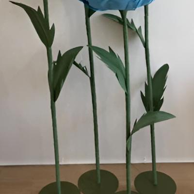 Marigold Large Freestanding Faux Flower - Blue thumbnail 3
