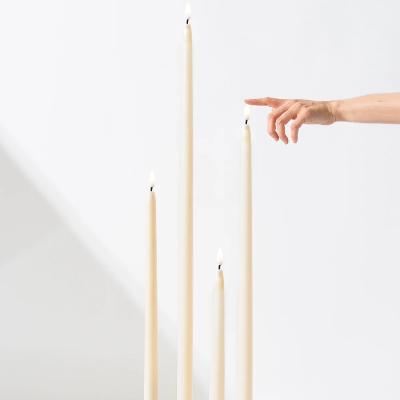 Ivory LED Flameless Taper Candles - 46cm thumbnail 1