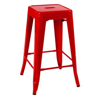 Metal Bar Stool Red