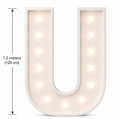 LED 1.2m Light Up Letter 'U' White thumbnail 1
