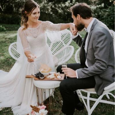 White Cane Petal Chair thumbnail 2