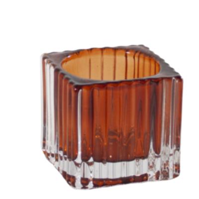 Amber vintage tea light candle holder