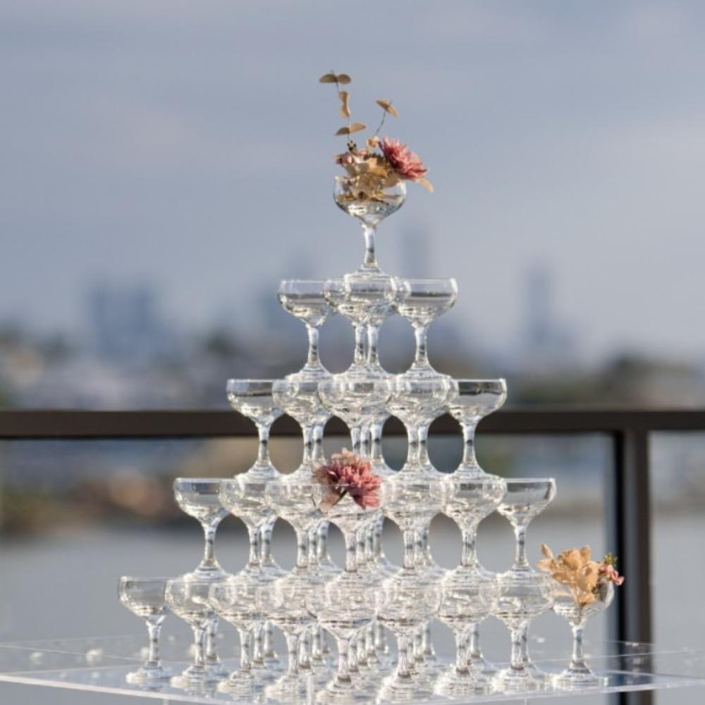 Champagne Tower 4 tier-The Vintage set up