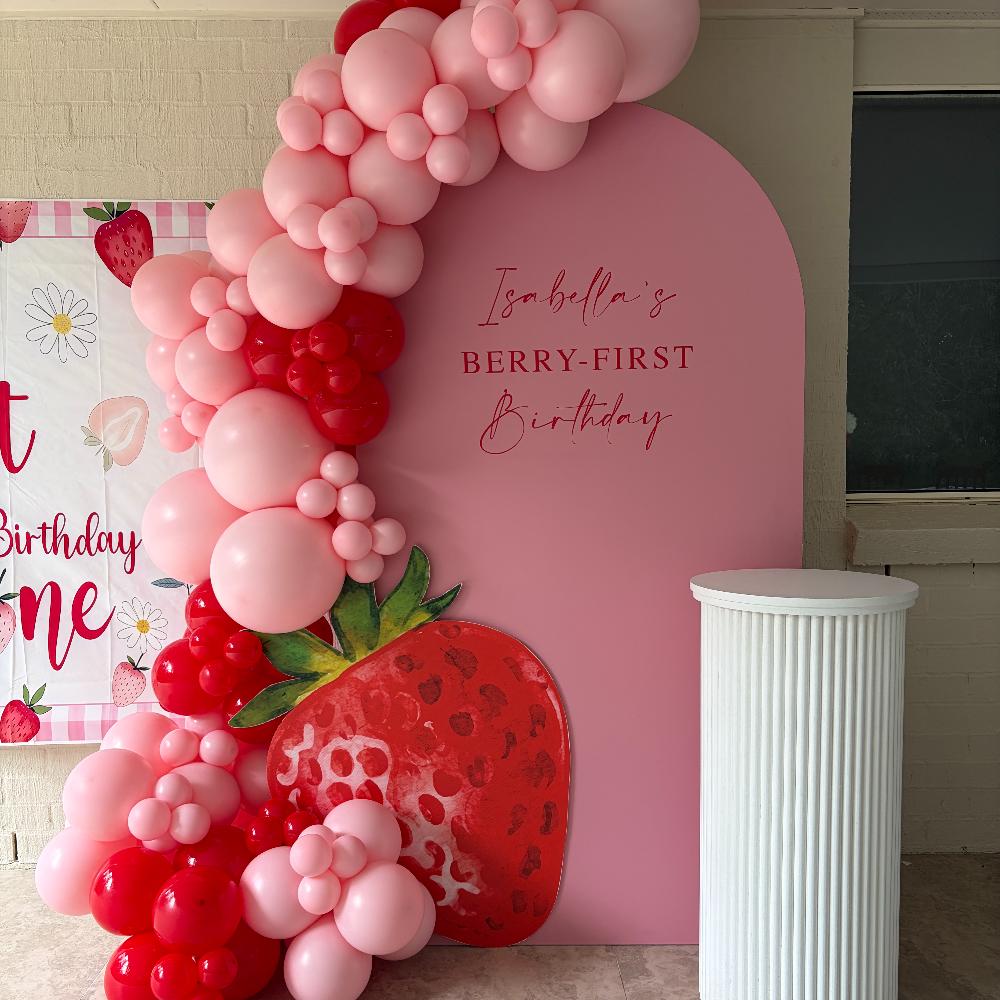 Single Arch Backdrop and Balloons - Berry Package