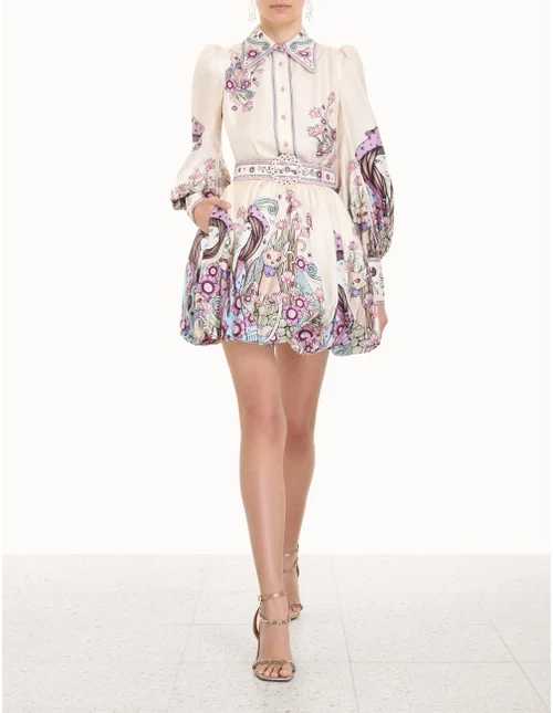 Zimmerman Celestial Bubble Shirt Dress-Virgo Zodiac Print Size 10 thumbnail 2