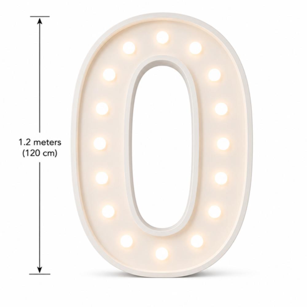 LED 1.2m Light Up Letter 'O' White