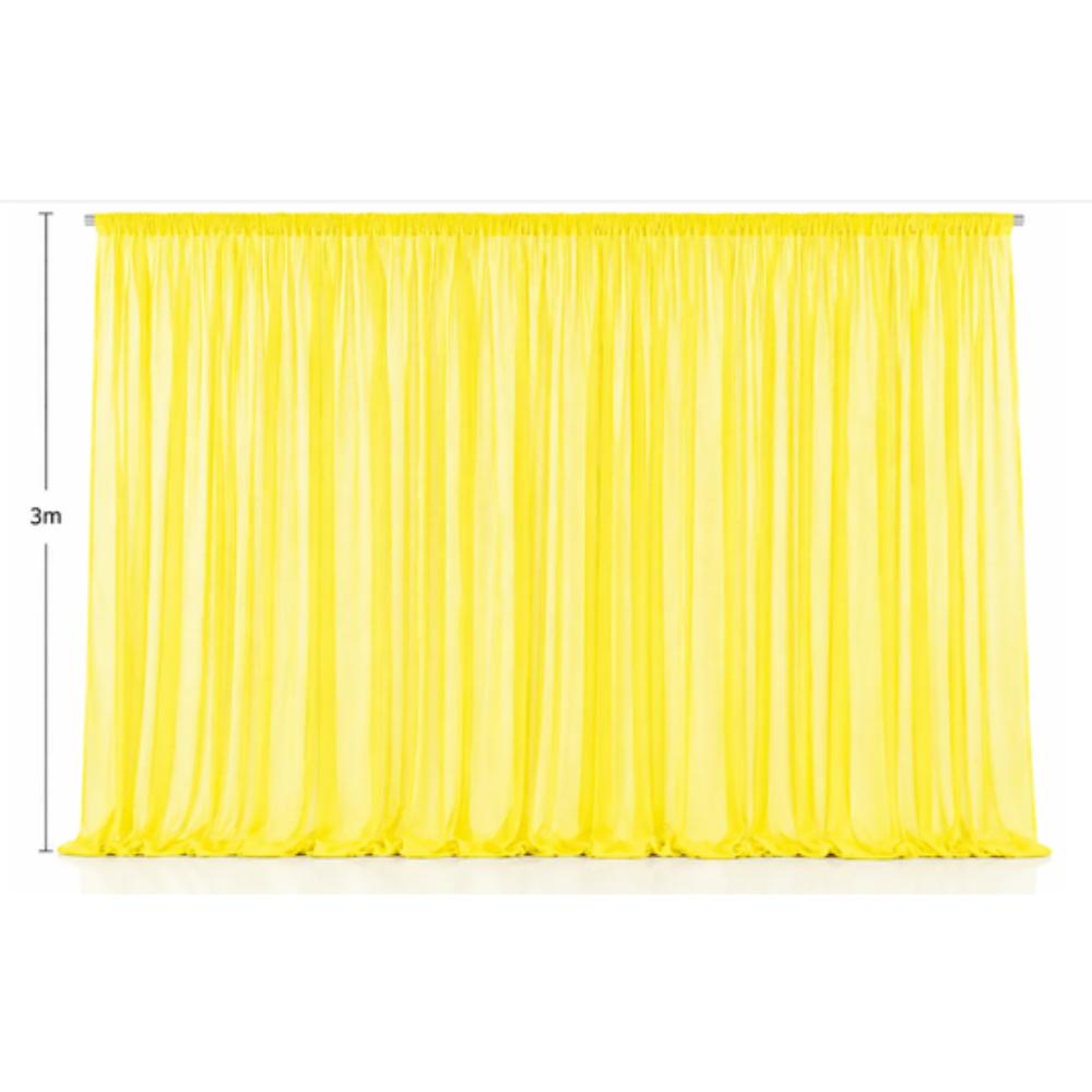 Backdrop - Yellow Voil Backdrop Panel 400mm x3 meters (with curtain rod holes)