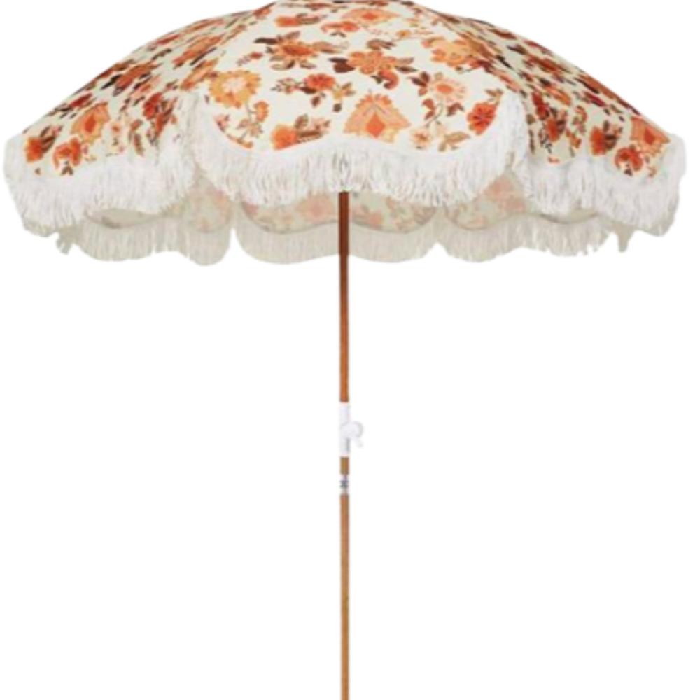 Orange floral umbrella