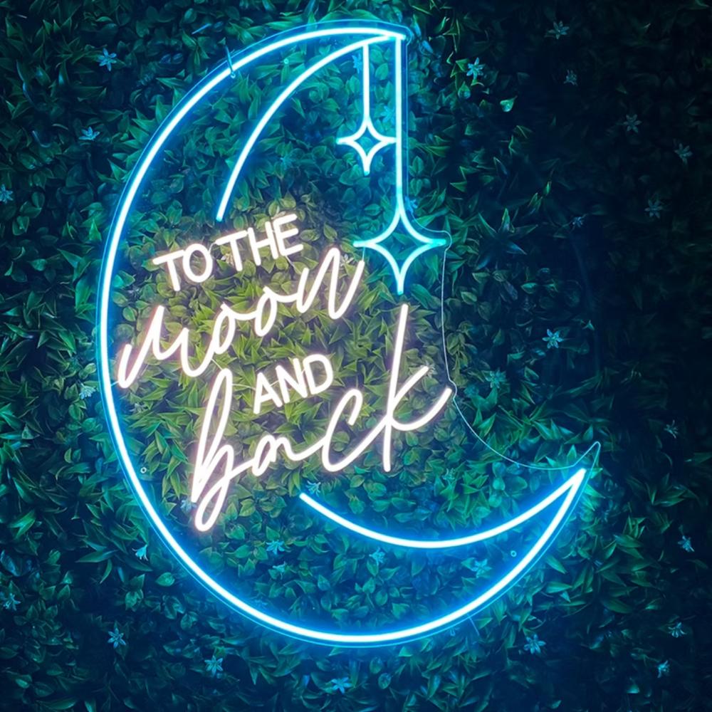To the Moon and Back neon sign