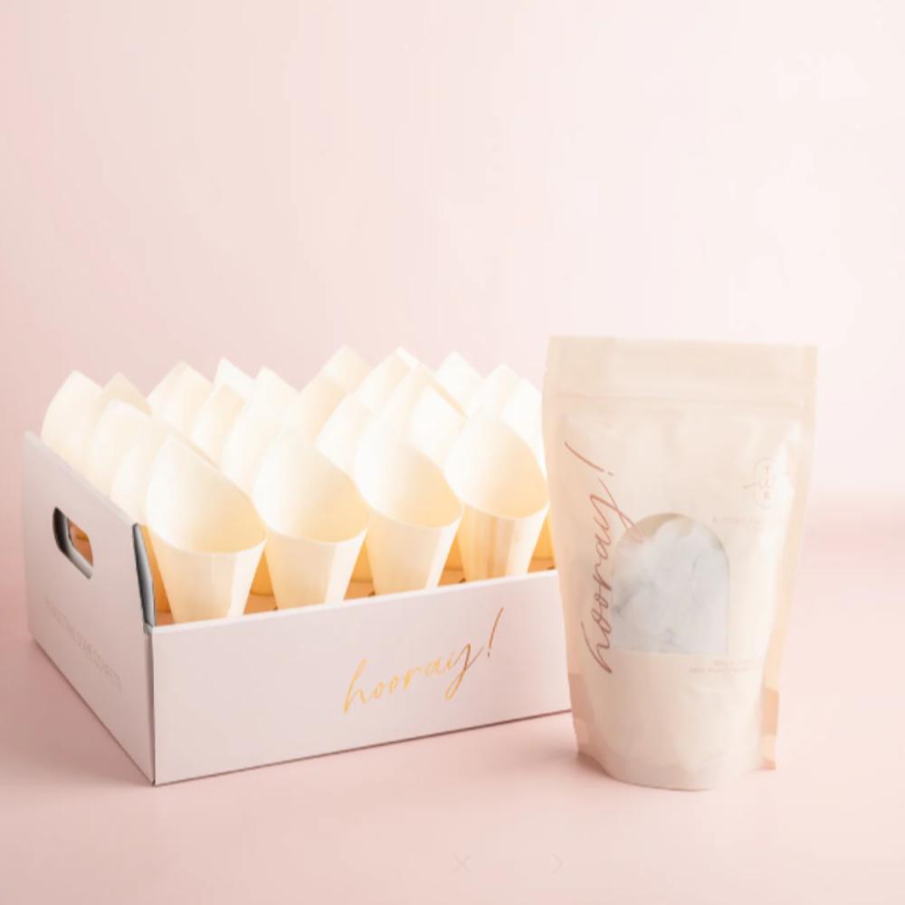 Confetti, Cones + Trays package - 25 guests