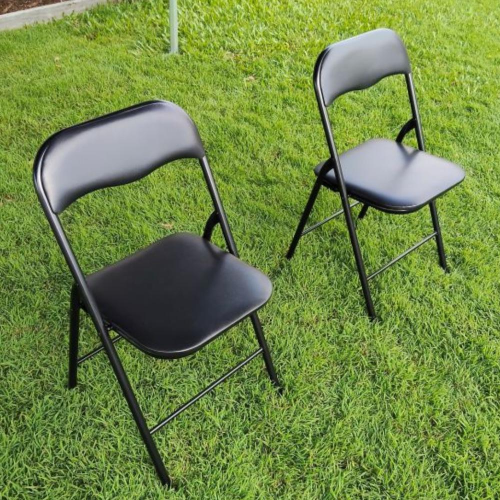 Black Padded Folding Chair
