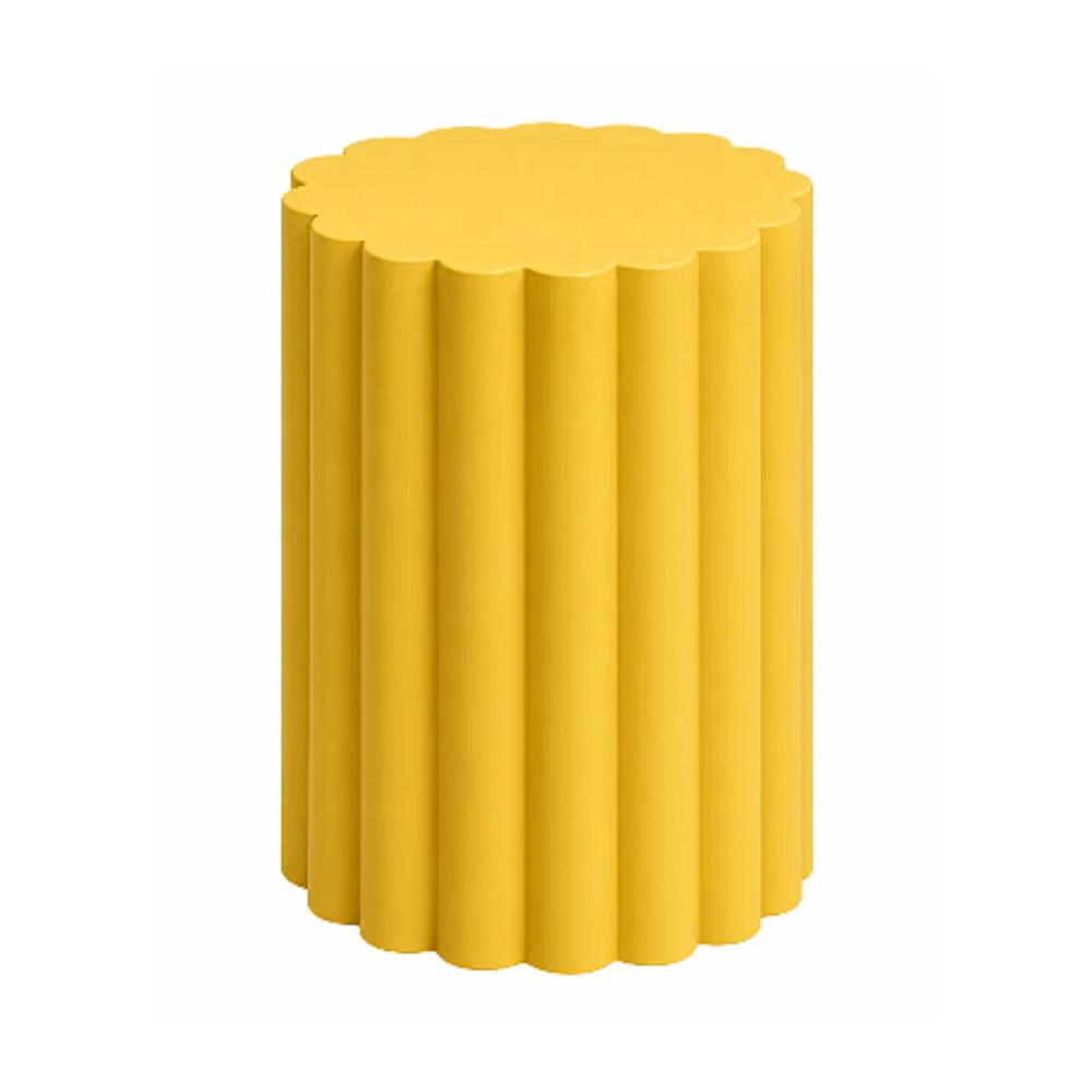 Styling - One Yellow Ribbed Plinth 50cm Tall